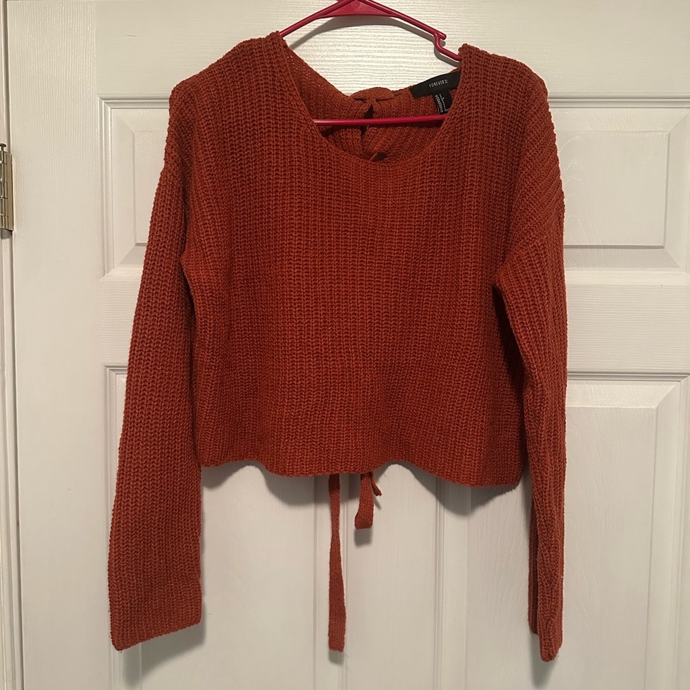 Forever 21 Burnt Orange Crew Neck Sweater
